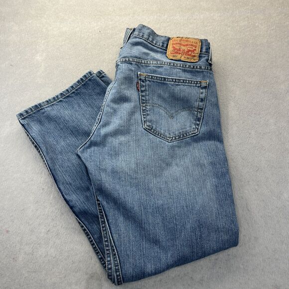 Levis 569 Loose Straight Fit Mens Jeans W34 L32 Light Wash Denim Blue - Picture 1 of 14
